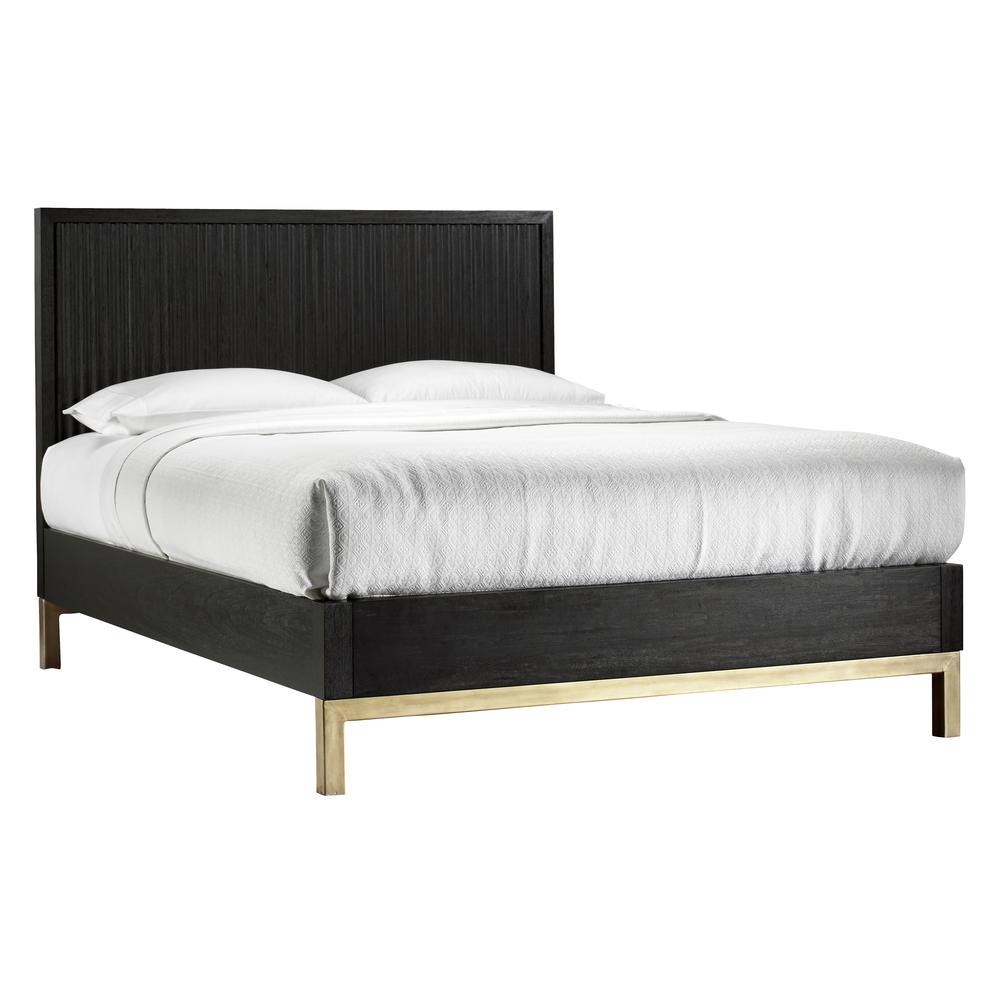 Kentfield Solid Wood Platform Bed in Black Drifted Oak. Picture 5