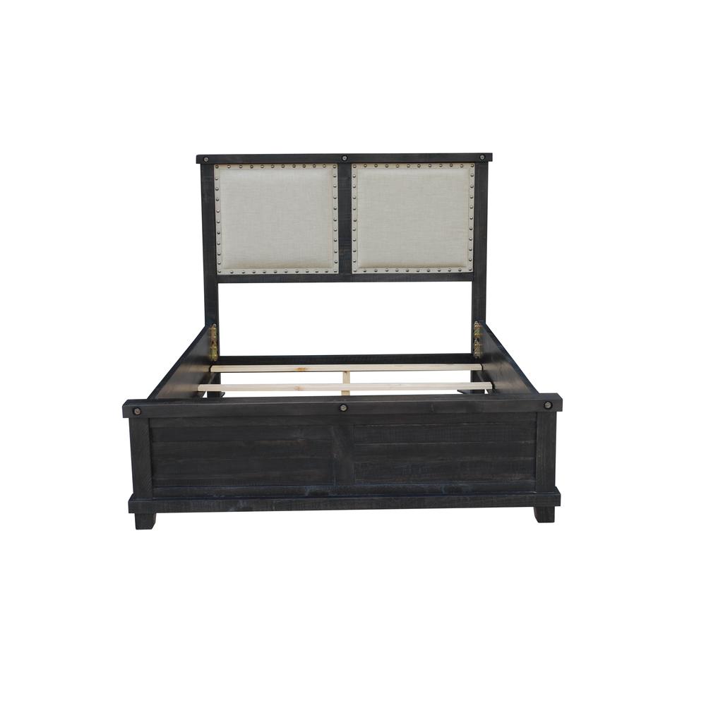 Yosemite Upholstered Wood Panel Bed in Cafe. Picture 6