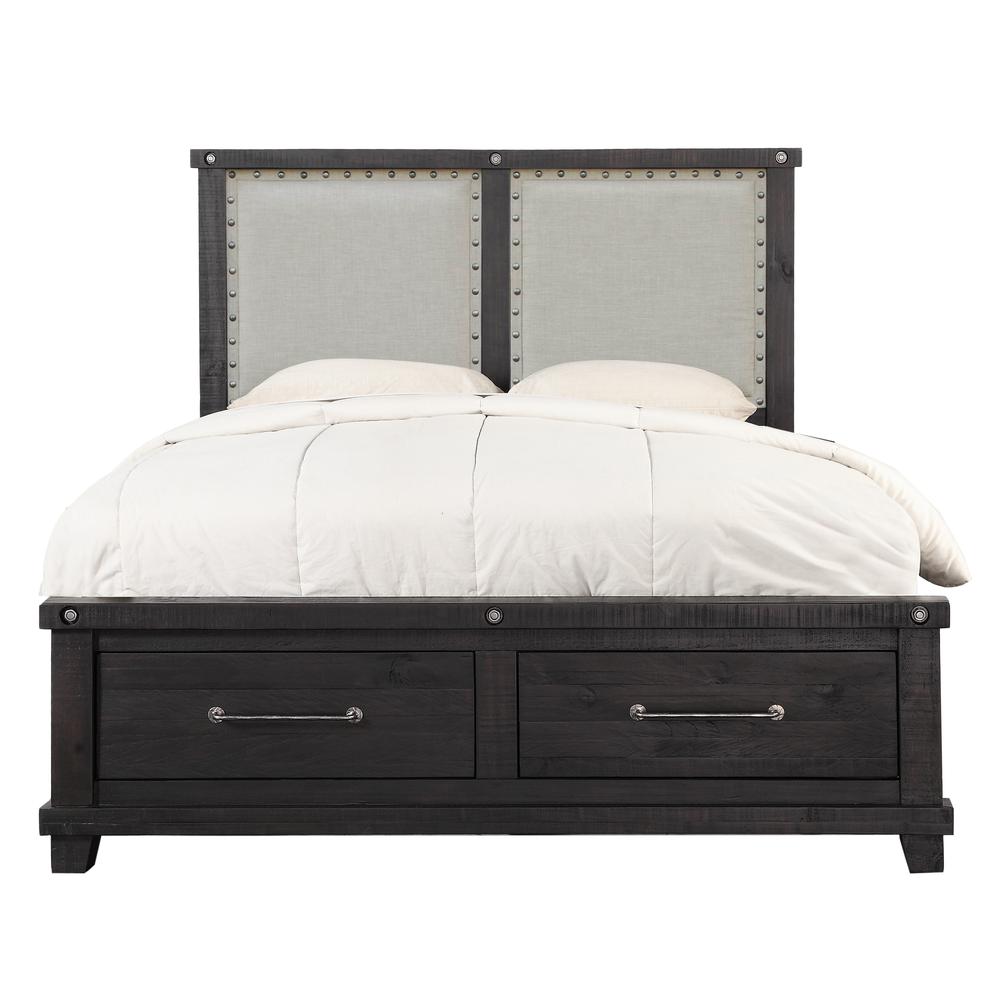 Yosemite Upholstered Footboard Storage Bed in Cafe. Picture 2