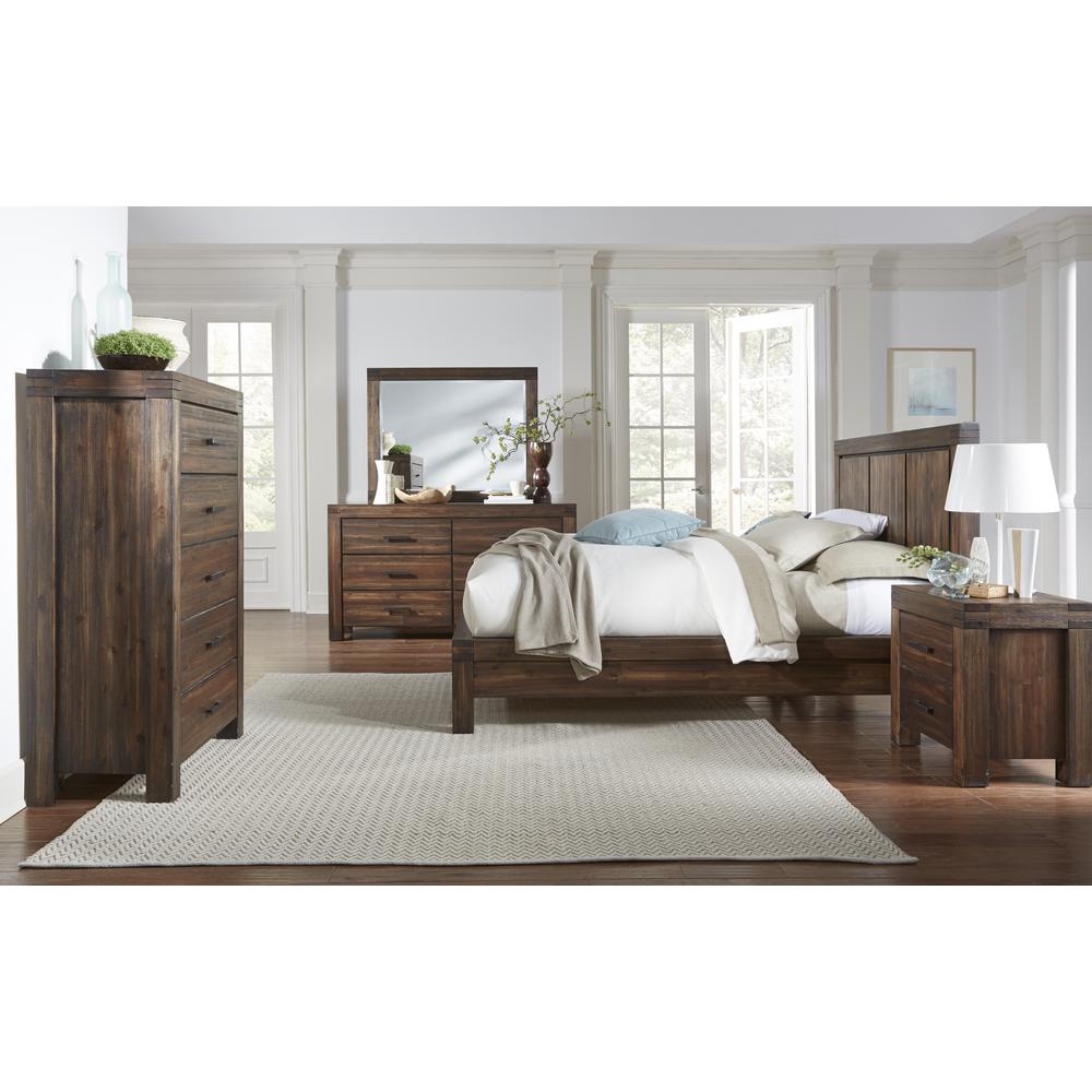 Meadow Solid Wood Platform Bed in Brick Brown. Picture 2