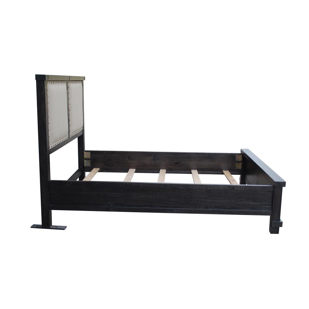 Yosemite Upholstered Wood Panel Bed in Cafe. Picture 7