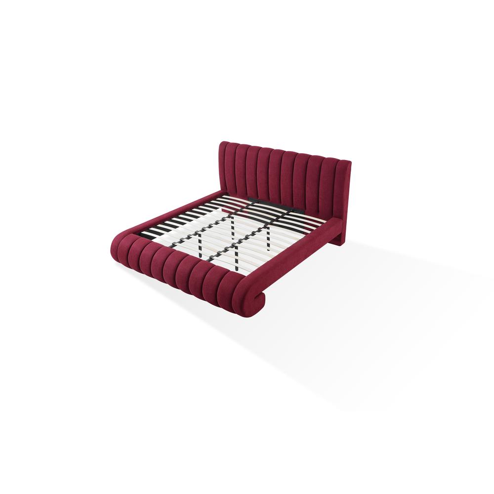Savage Maximalist Upholstered Bed in Ruby Chenille. Picture 5