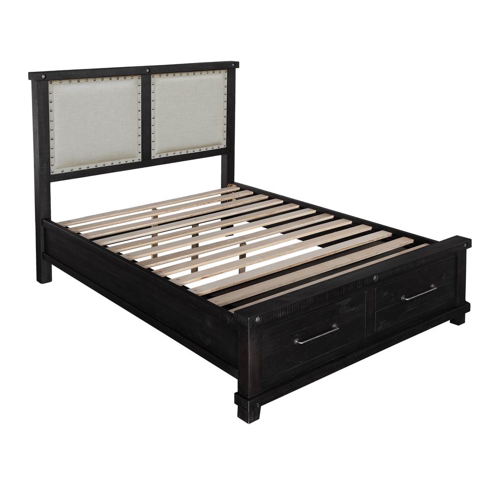 Yosemite Upholstered Footboard Storage Bed in Cafe. Picture 4