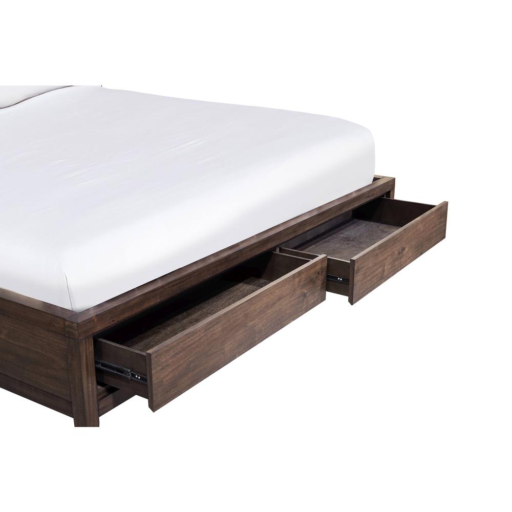 Boracay Upholstered Wingback Storage Bed in Wild Oats Brown. Picture 8