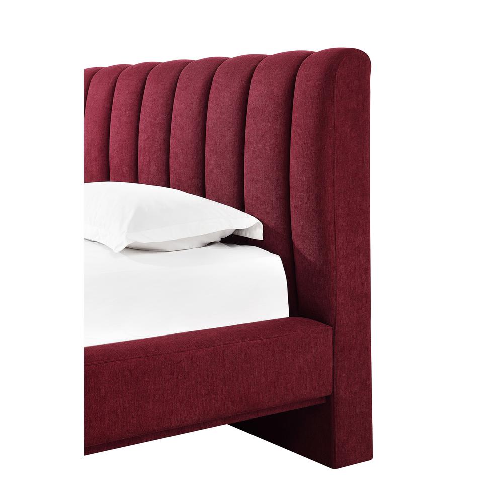 Savage Maximalist Upholstered Bed in Ruby Chenille. Picture 4