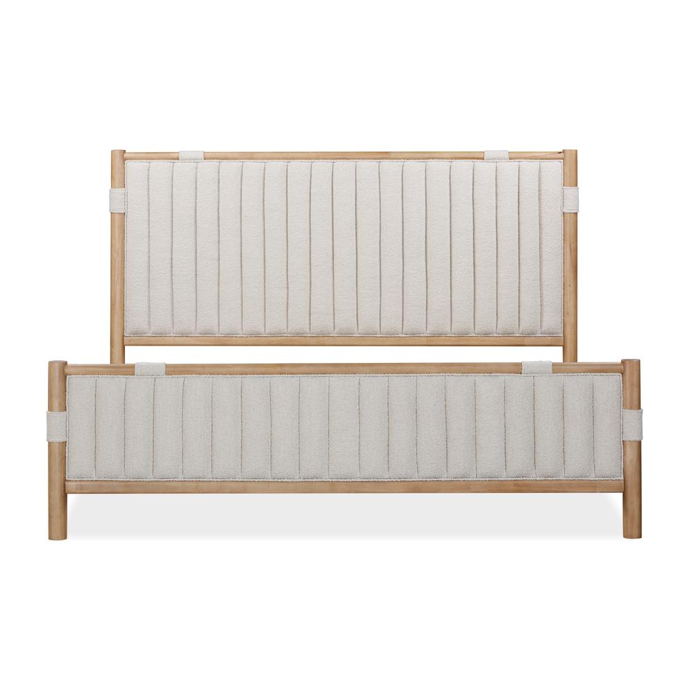 Furano Upholstered Panel Bed in Ginger and Brun Boucle. Picture 4