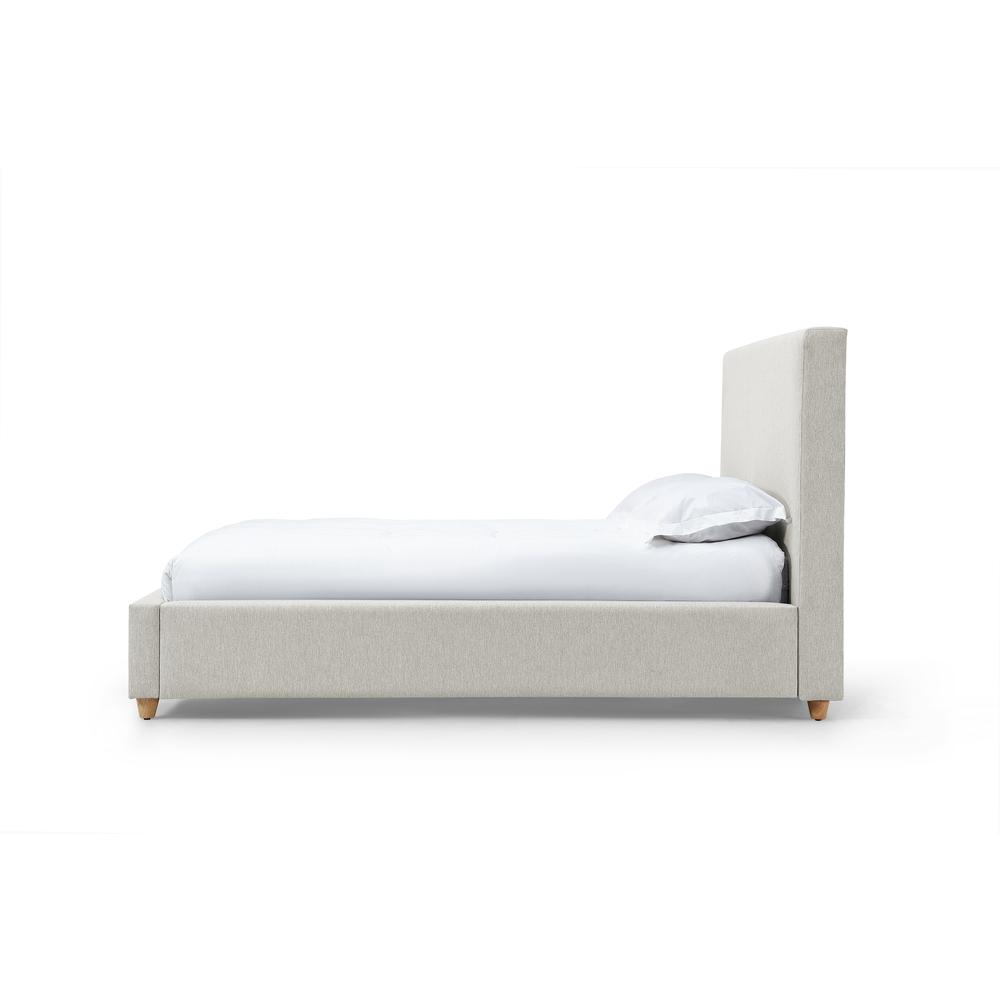 Olivia Upholstered Platform Bed in Ivory. Picture 3