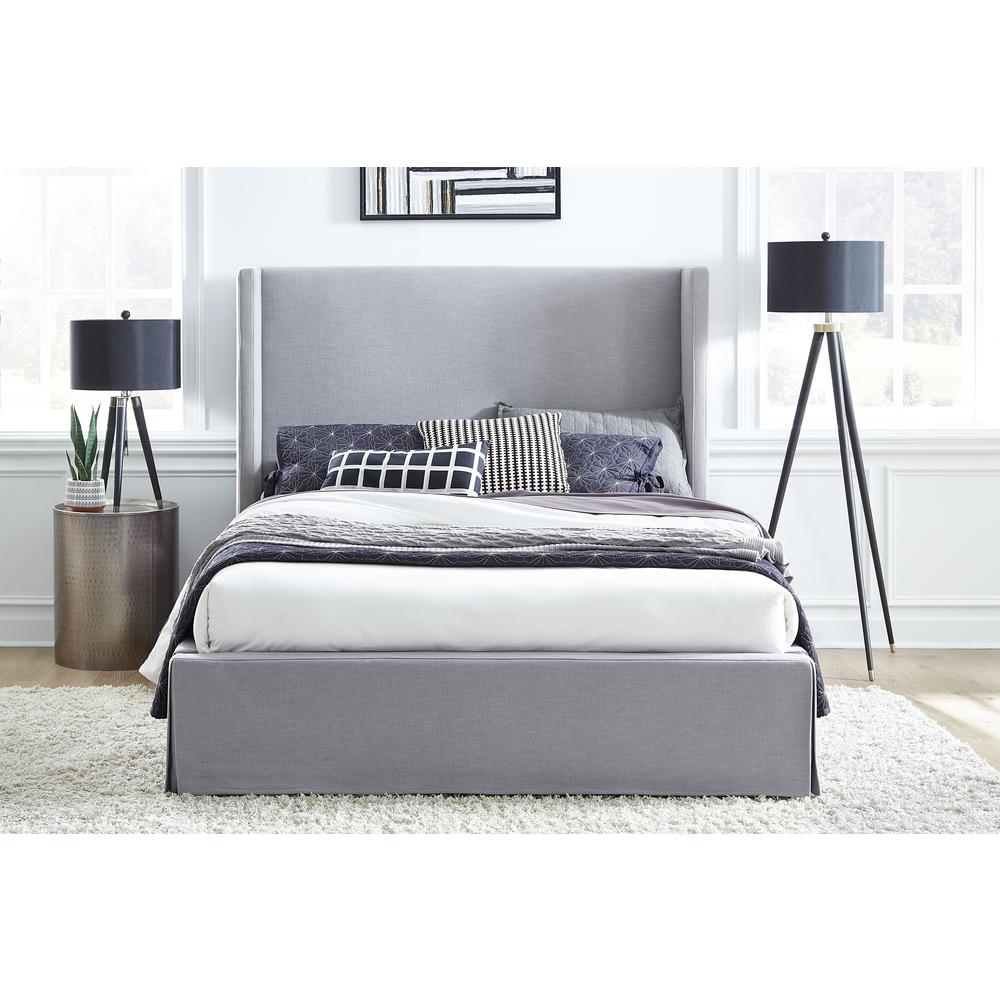 Cresta Skirted Footboard Storage Panel Bed in Fog. Picture 7