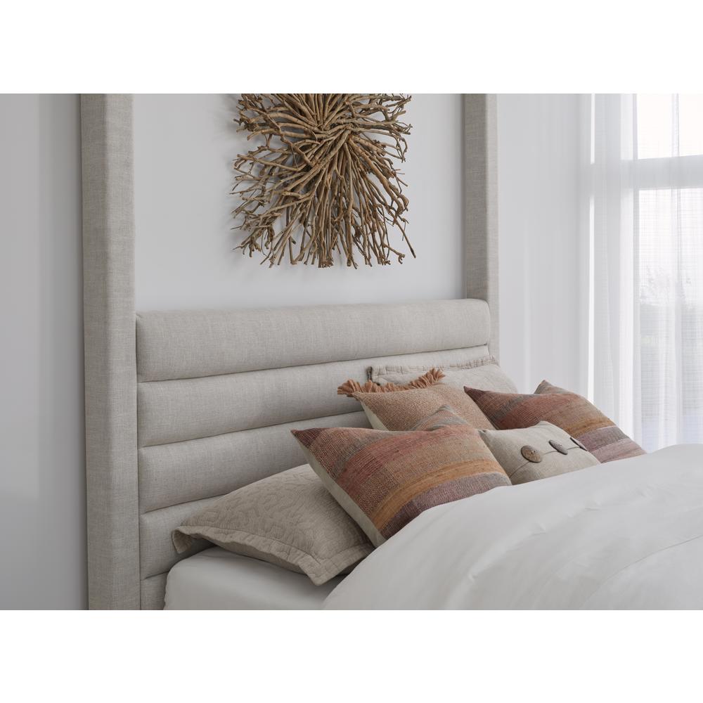 Rockford Upholstered Canopy Bed in Turtle Dove Linen. Picture 4