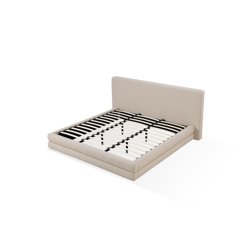 Maya Upholstered Platform Bed in Brun Boucle. Picture 5
