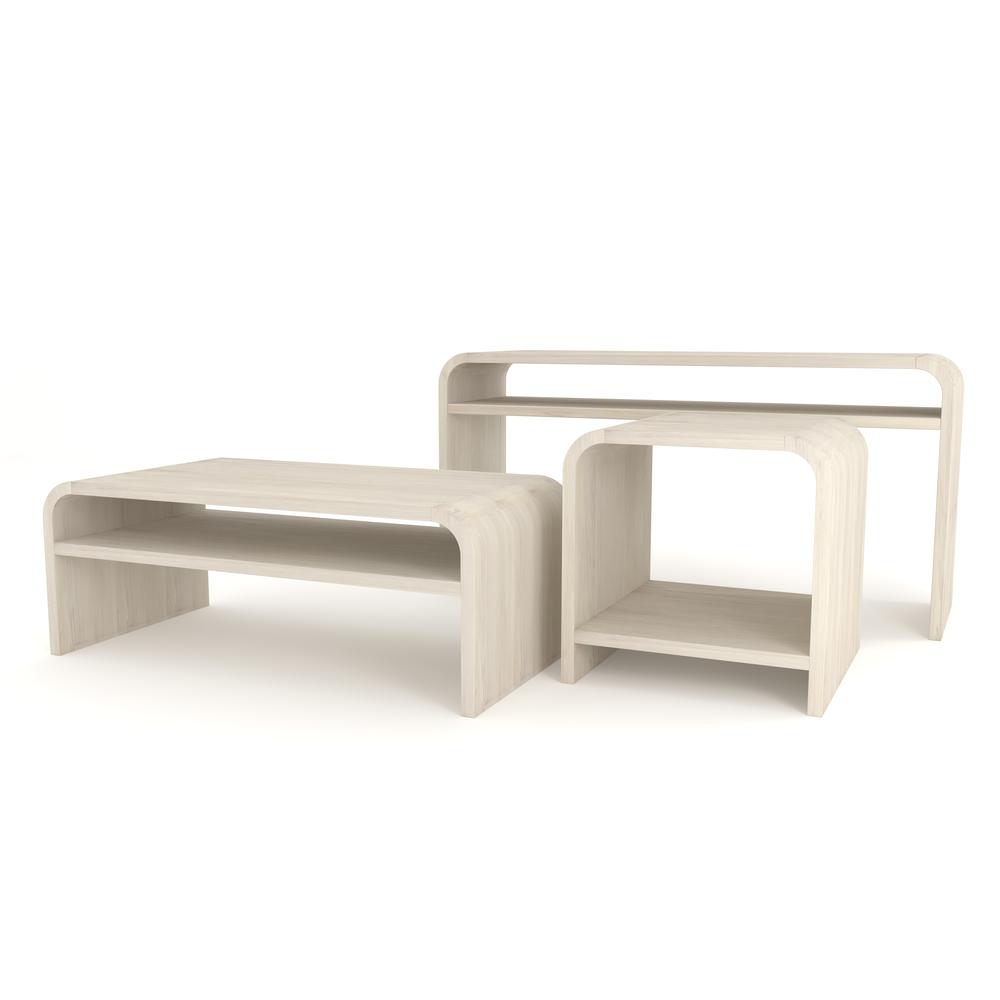 Drake Ash Wood Console Table in Sugar. Picture 4