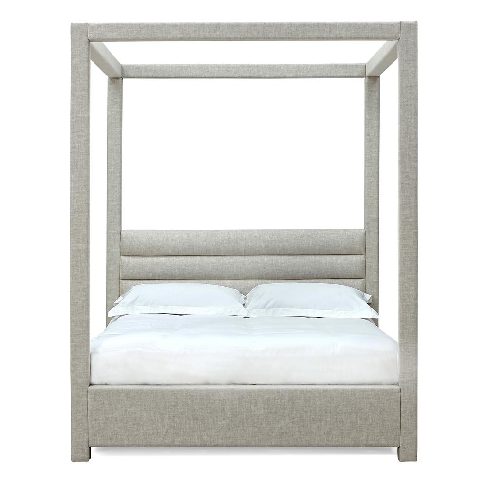 Rockford Upholstered Canopy Bed in Turtle Dove Linen. Picture 6