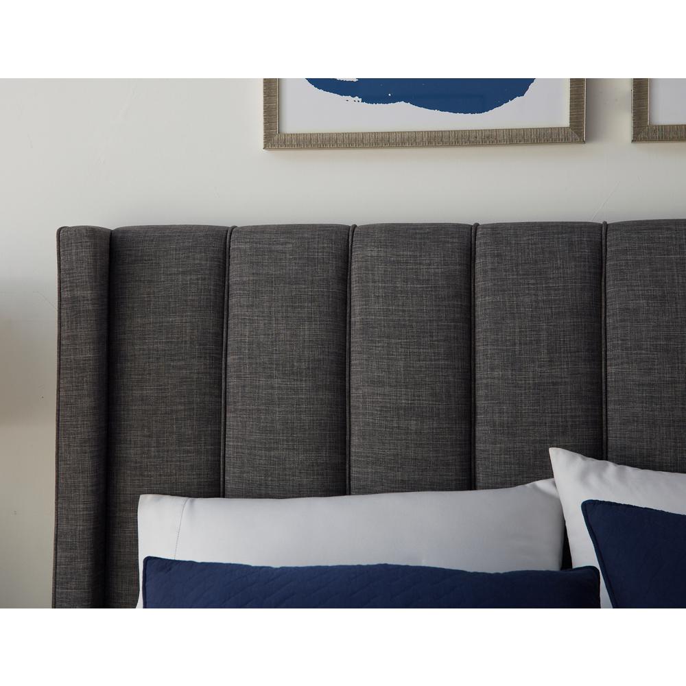 Palermo Upholstered Footboard Storage Bed in Dark Stone. Picture 2