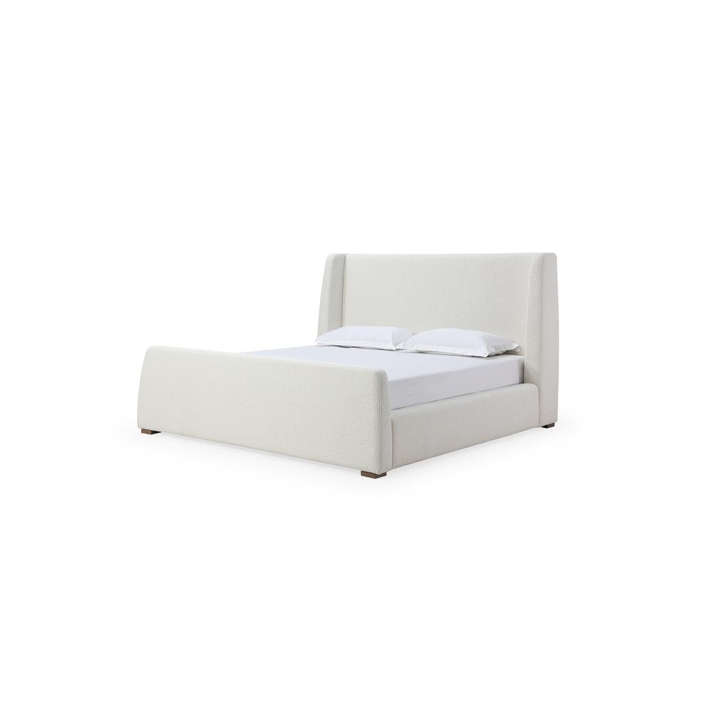 Presley Upholstered Wingback Platform Bed in Cottage Cheese Boucle. Picture 5