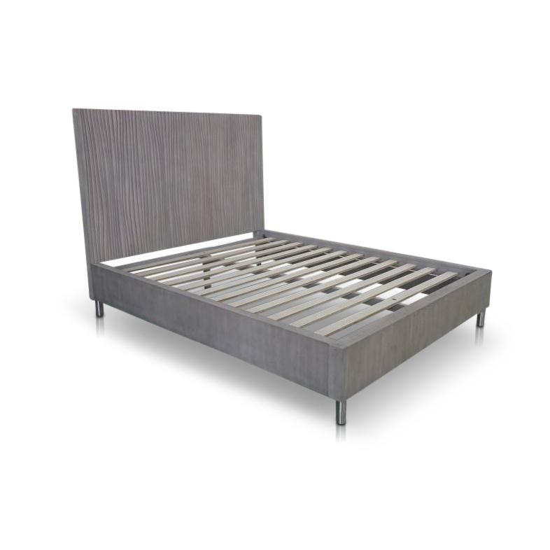 Argento Wave-Patterned Bed in Misty Grey, California King. Picture 4