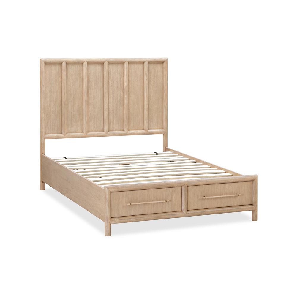 Dorsey Wooden Two Drawer Storage Bed in Granola. Picture 1