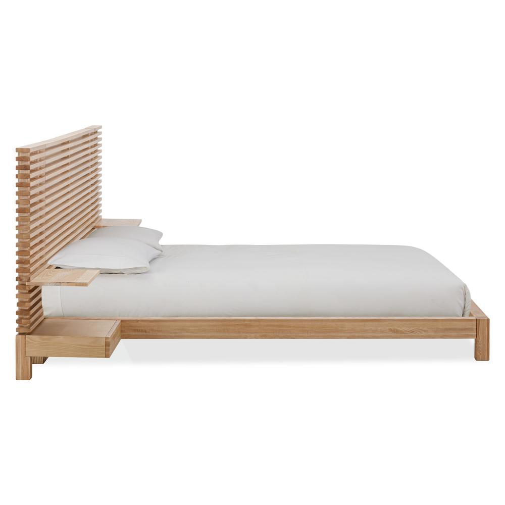Tanner Solid Ash Wall Bed with Integrated Nightstands in Flaxen. Picture 3