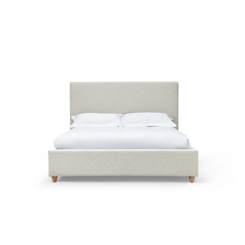 Olivia Upholstered Platform Bed in Ivory. Picture 2