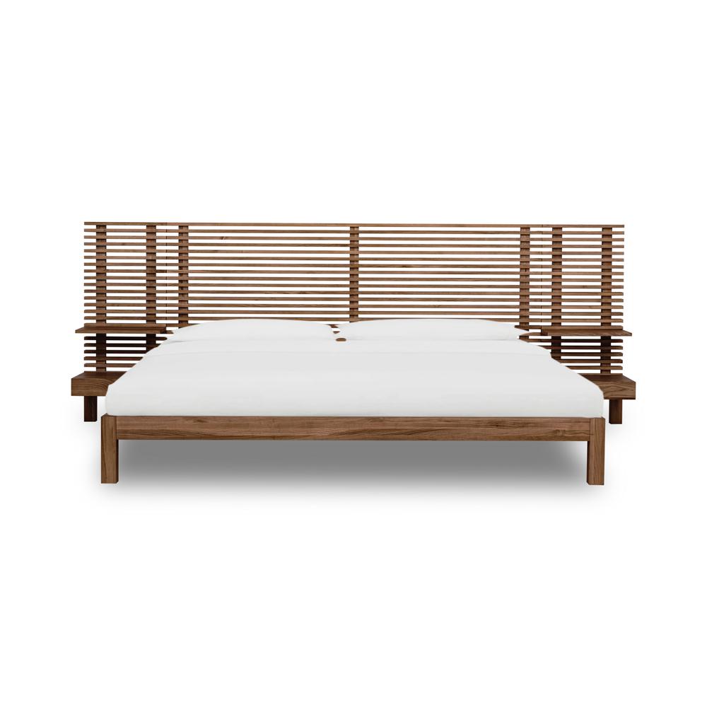 Tanner Solid Ash Wall Bed with Integrated Nightstands in Roux. Picture 6