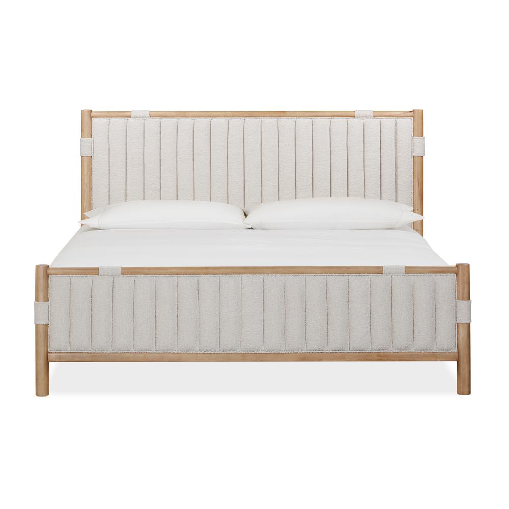 Furano Upholstered Panel Bed in Ginger and Brun Boucle. Picture 2