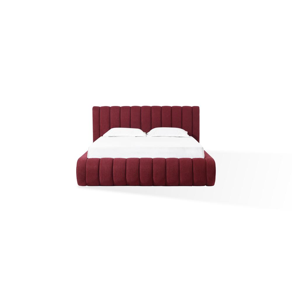 Savage Maximalist Upholstered Bed in Ruby Chenille. Picture 2