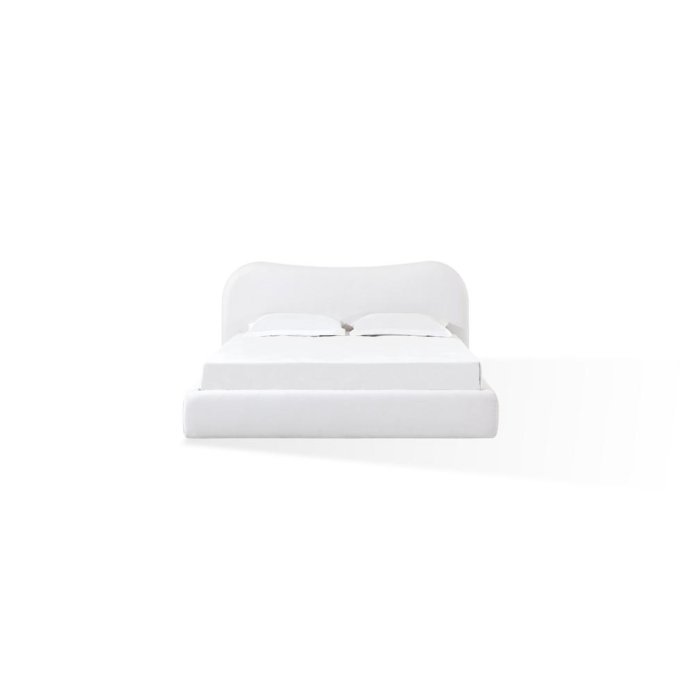 Elena Upholstered Bed in Vanilla Linen. Picture 1