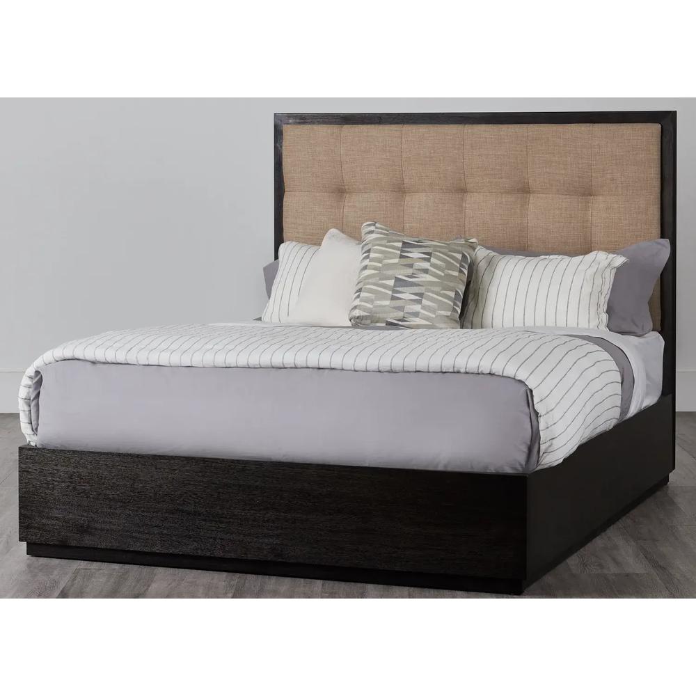 Oxford Upholstered Platform Bed in Toast. Picture 1