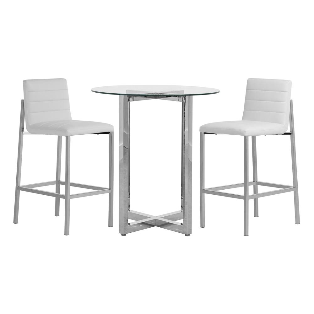 Amalfi Metal Back Bar Stool in White, set of 2. Picture 5