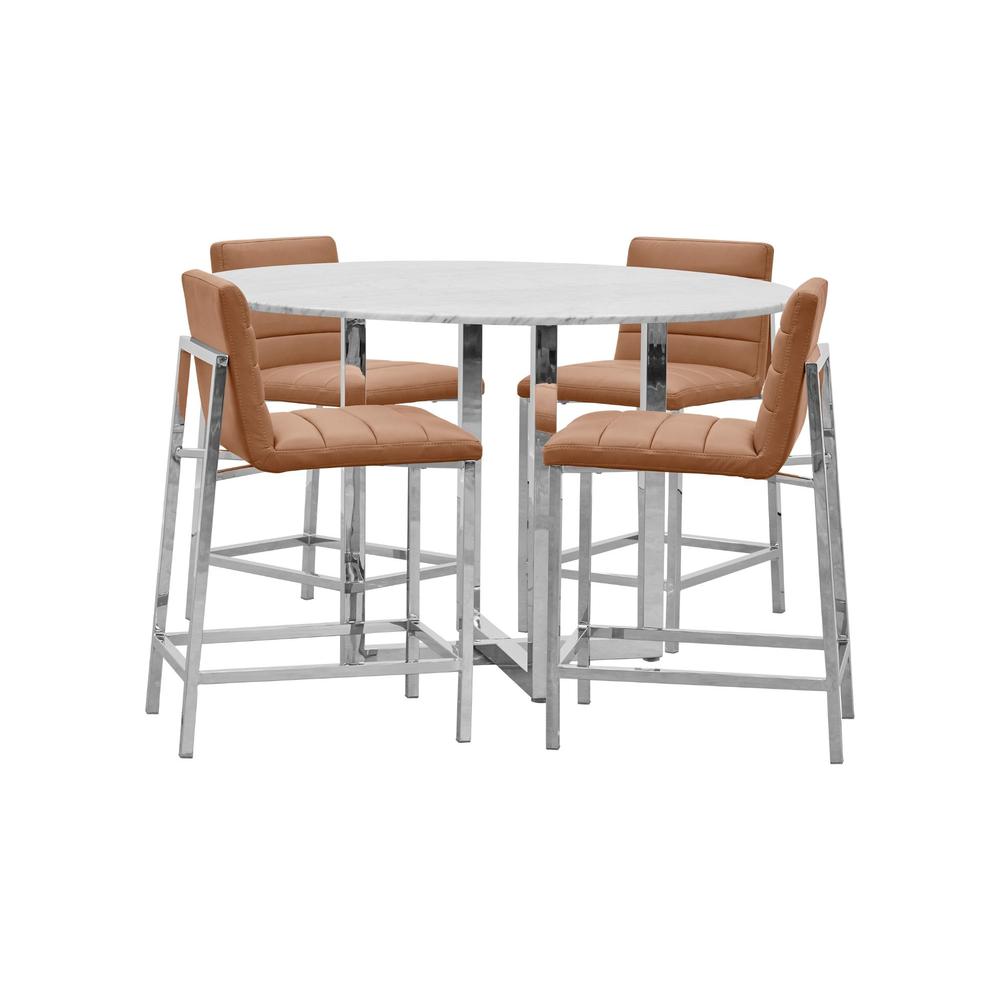 Amalfi Metal Back Counter Stool in Cognac, set of 2. Picture 5