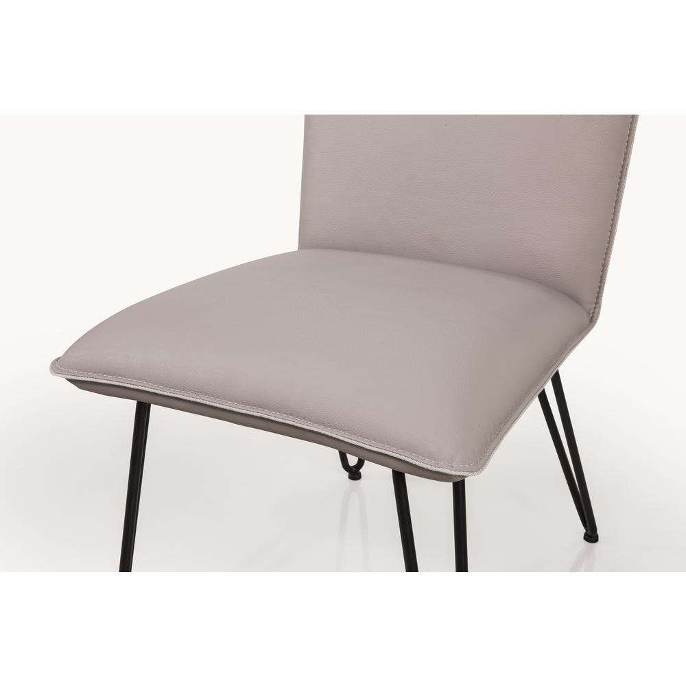 Demi Hairpin Leg Modern Dining Chair in Taupe, set of 2. Picture 6