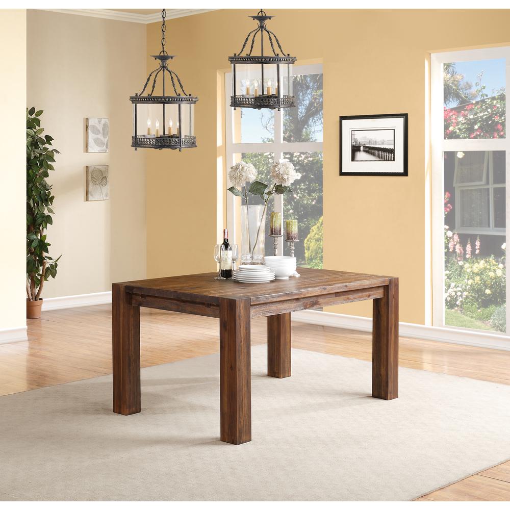 Meadow Solid Wood Extending Dining Table in Brick Brown. Picture 9