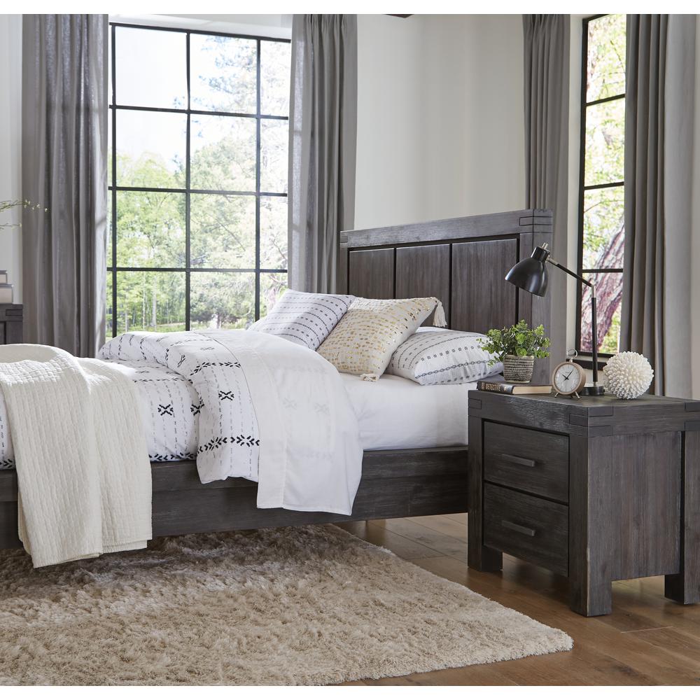 Meadow Solid Wood Two Drawer Nightstand in Graphite. Picture 2