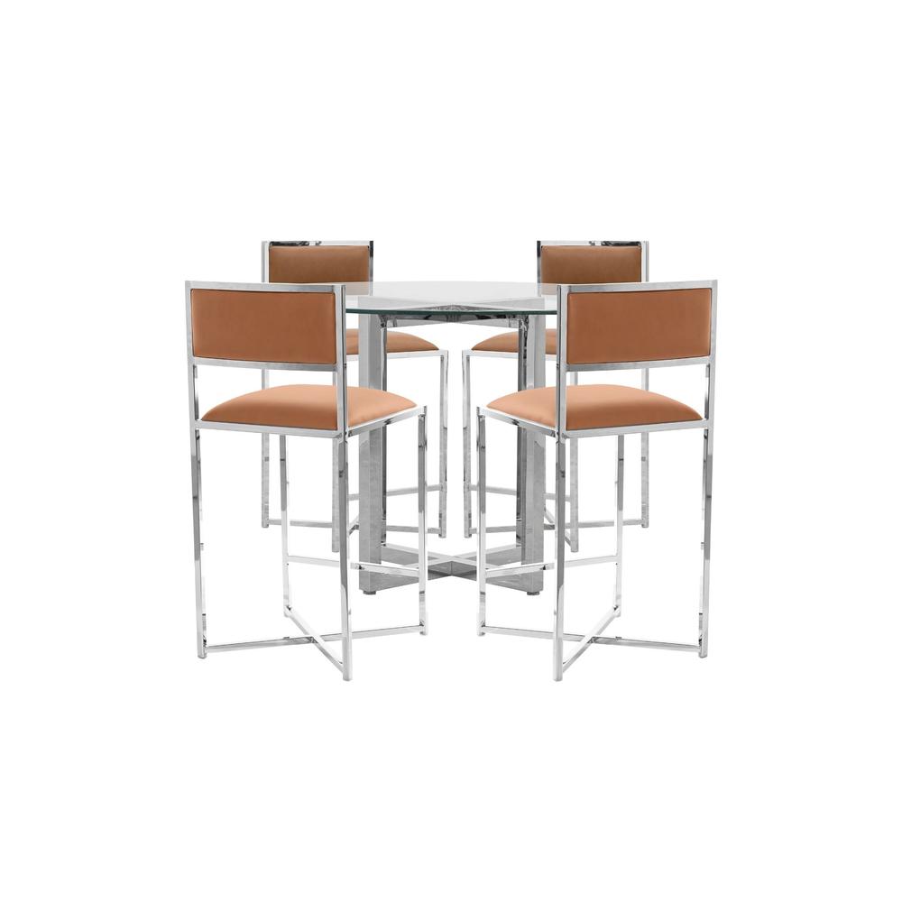 Amalfi X-Base Counter Stool in Cognac, set of 2. Picture 5