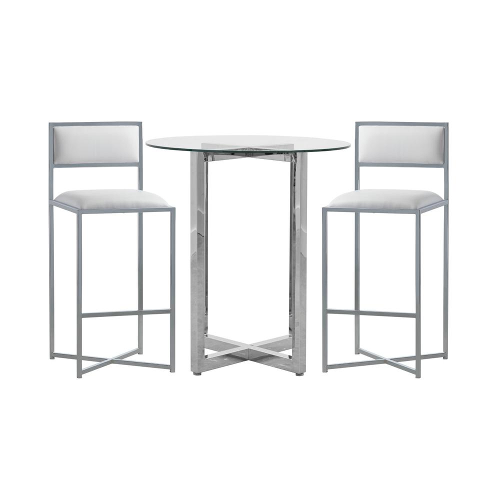 Amalfi X-Base Bar Stool in White, set of 2. Picture 5
