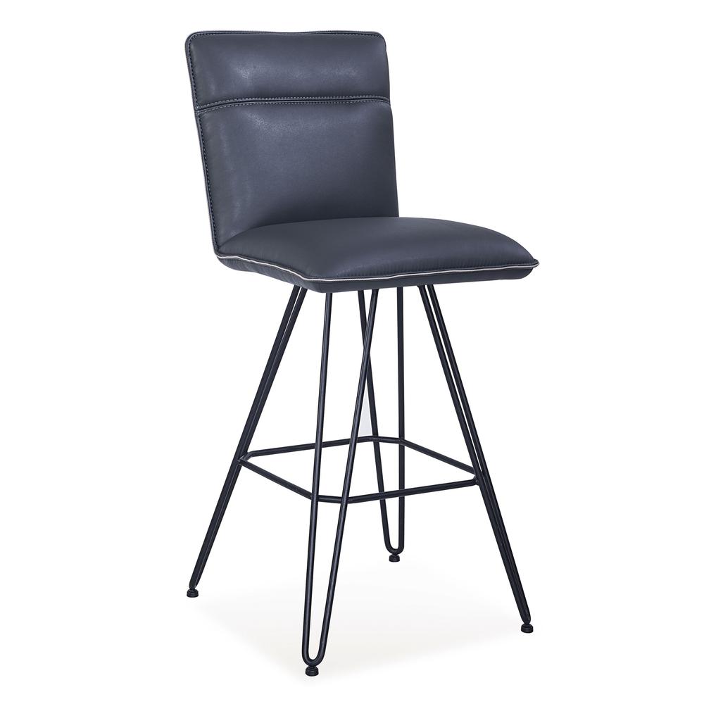 Demi Hairpin Leg Swivel Bar Stool in Cobalt, set of 2. Picture 2