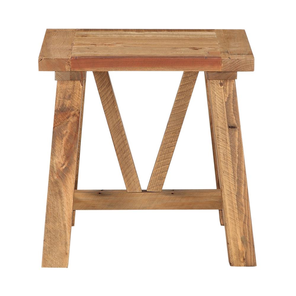 Harby Reclaimed Wood Square Side Table in Rustic Tawny. Picture 4