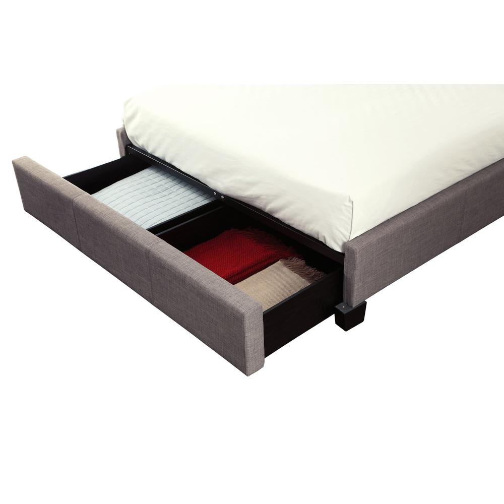 Melina Upholstered Footboard Storage Bed in Dolphin Linen. Picture 7