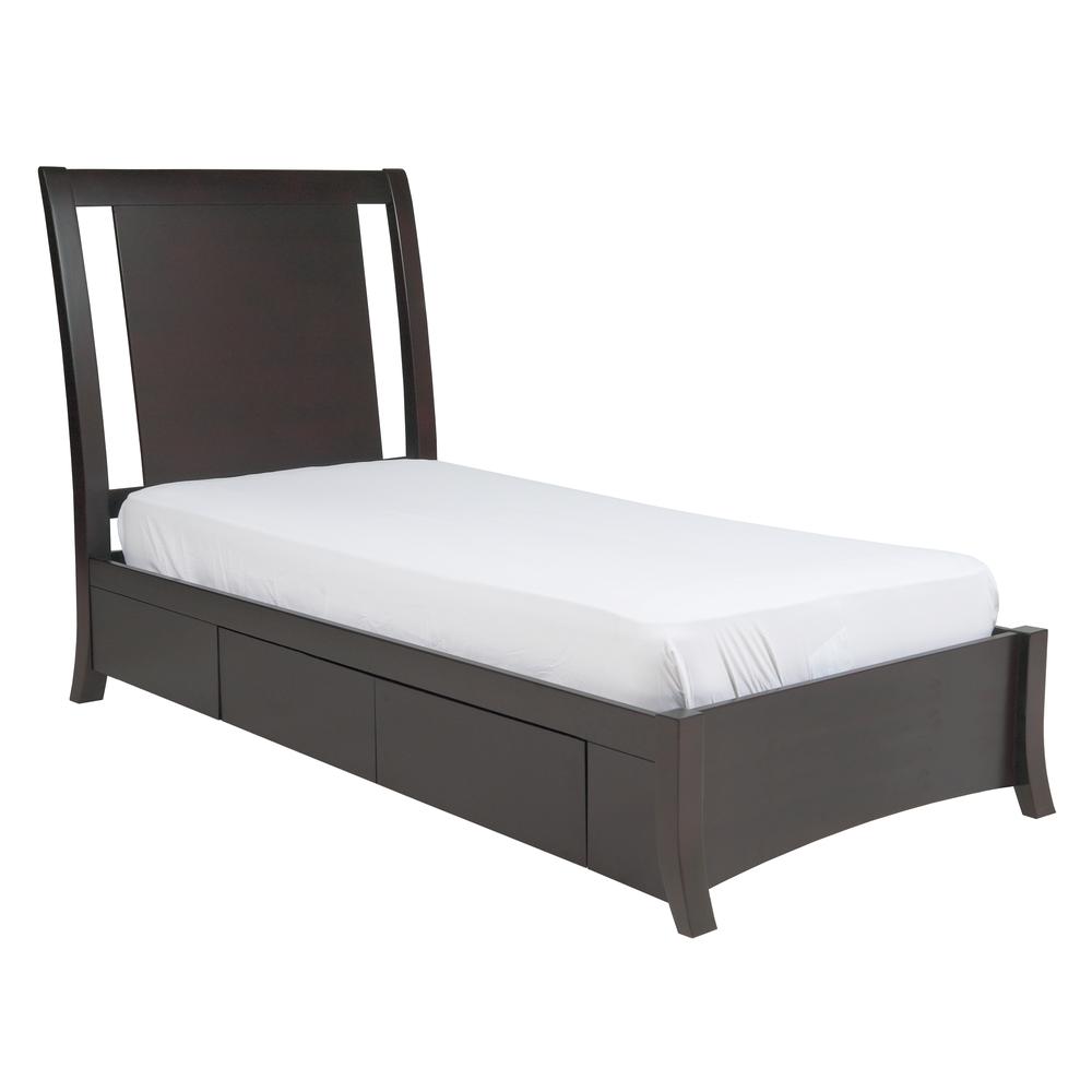 Nevis Low Profile Storage Bed in Espresso. Picture 7