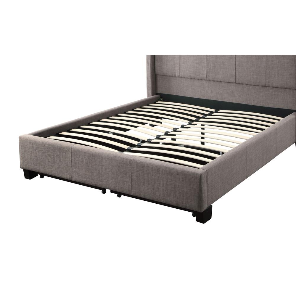 Adona Upholstered Footboard Storage Bed in Dolphin Linen. Picture 1