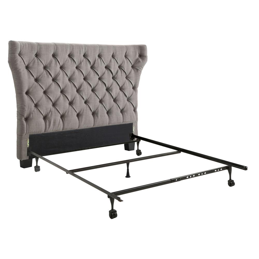 Melina Tufted Upholstered Headboard in Dolphin Linen. Picture 5