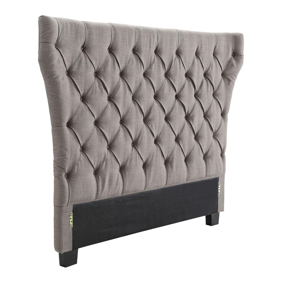 Melina Tufted Upholstered Headboard in Dolphin Linen. Picture 4