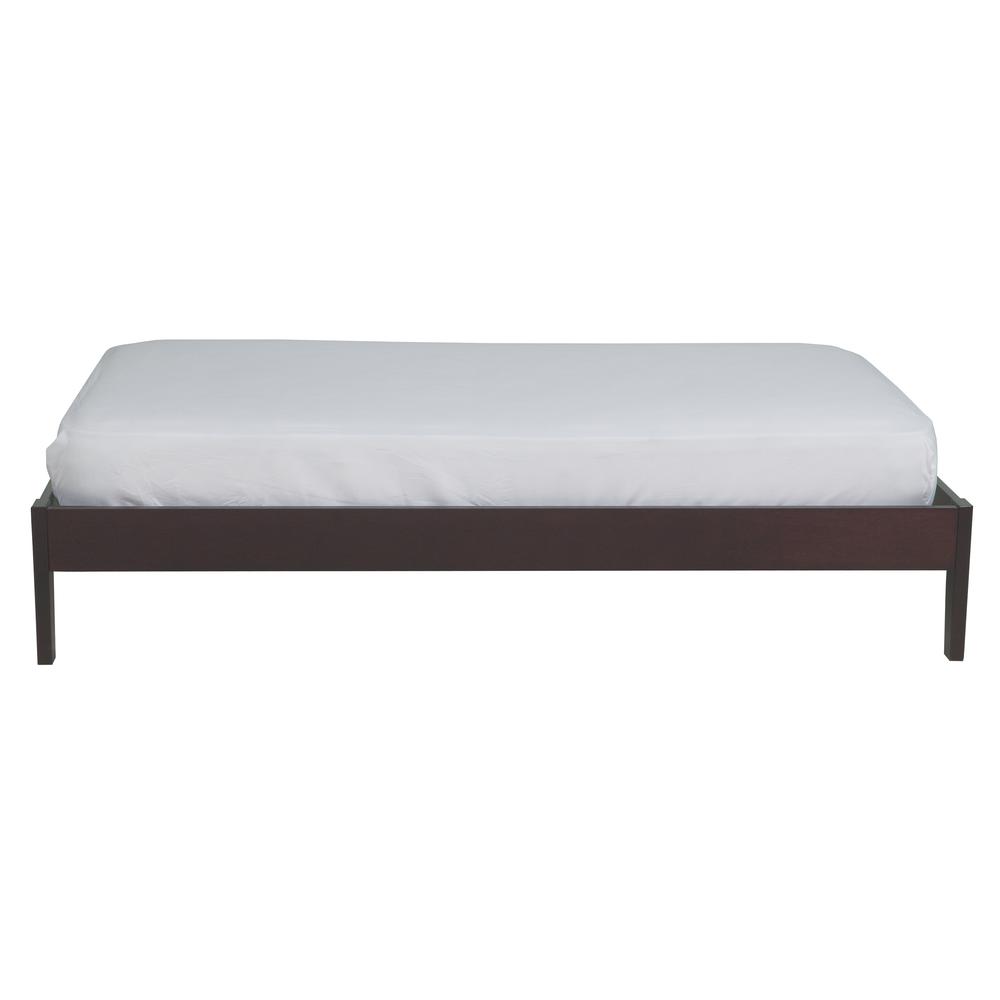 Simple Wood Platform Bed in Espresso. Picture 7