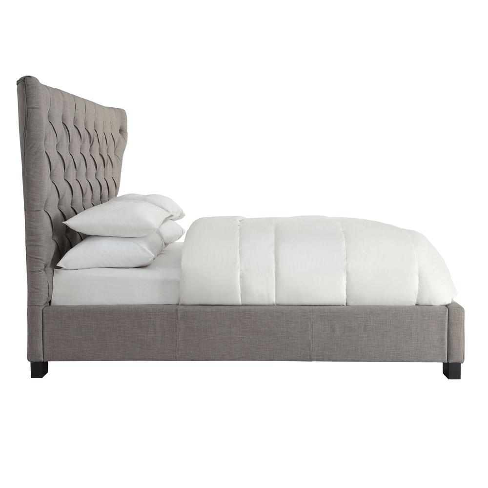 Melina Upholstered Footboard Storage Bed in Dolphin Linen. Picture 8