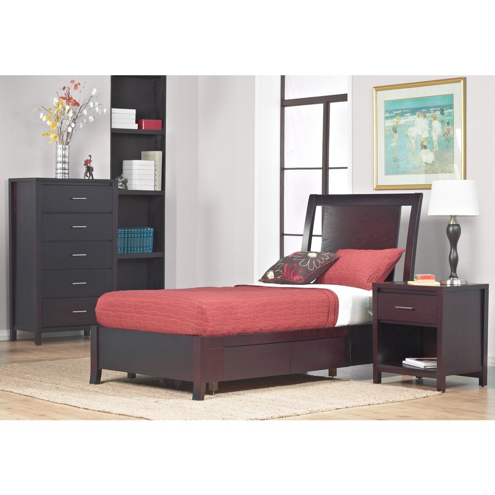 Nevis Low Profile Storage Bed in Espresso. Picture 4