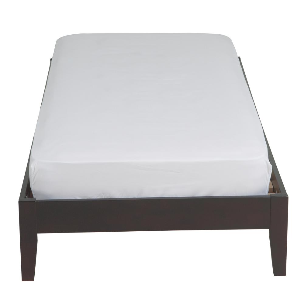 Simple Wood Platform Bed in Espresso. Picture 6