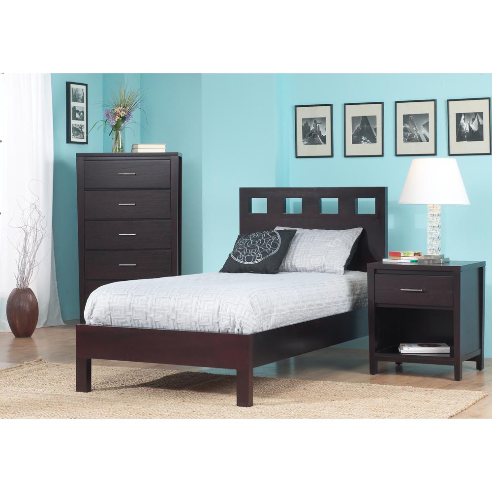 Riva Wood Platform Bed in Espresso. Picture 5