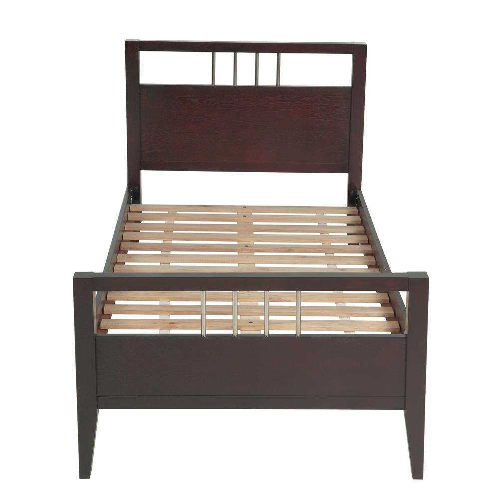 Nevis Wood Platform Bed in Espresso. Picture 9
