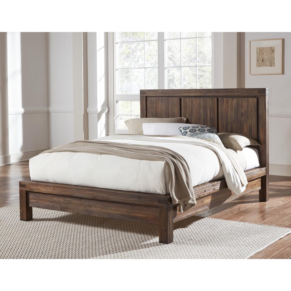 Meadow Solid Wood Platform Bed in Brick Brown. Picture 1