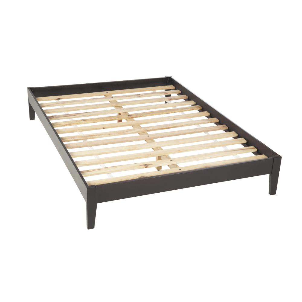 Simple Wood Platform Bed in Espresso. Picture 8