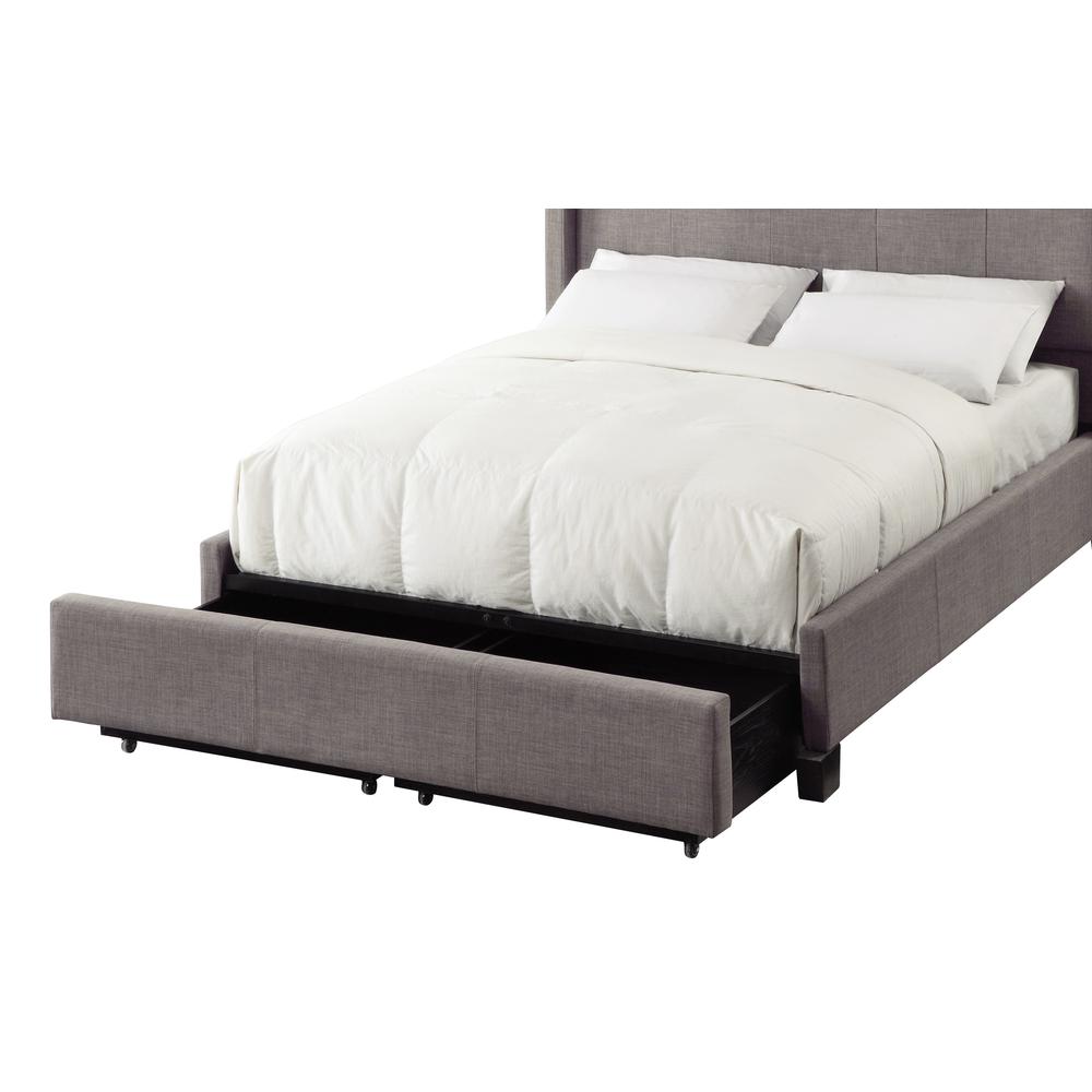 Melina Upholstered Footboard Storage Bed in Dolphin Linen. Picture 6